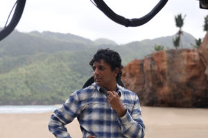 Filmmaker M. Night Shyamalan on the set of Old.